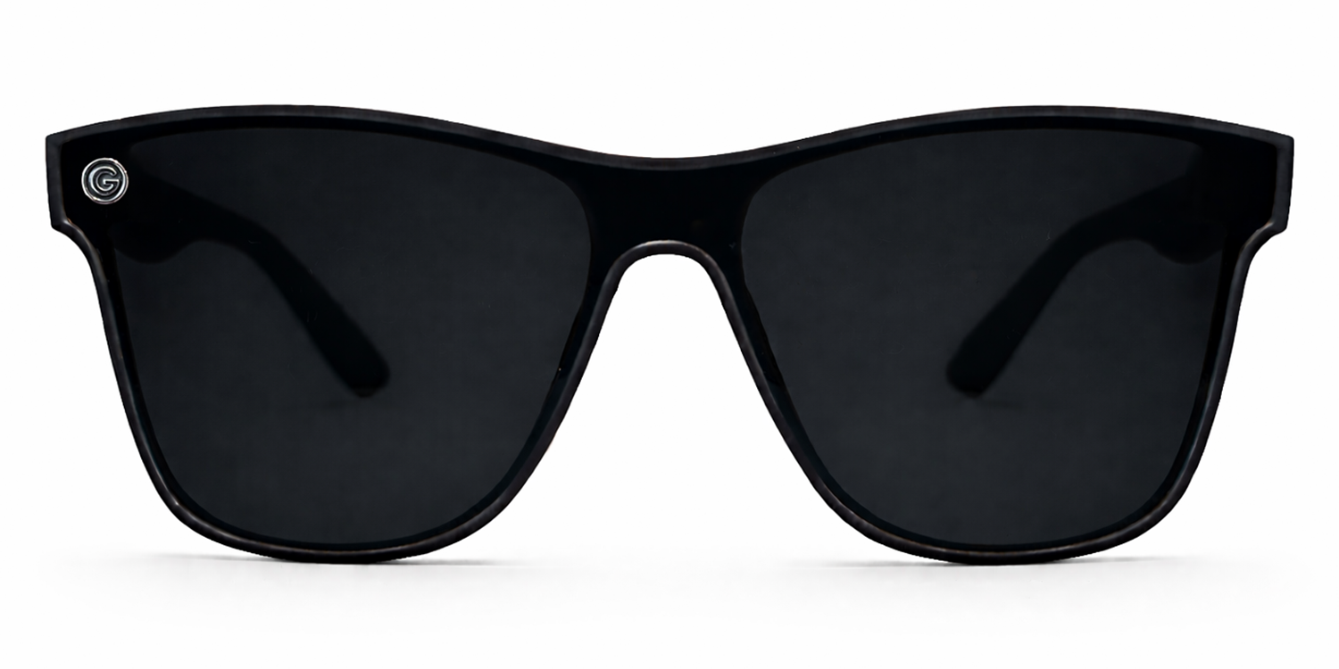 Black sunglasses on a white background