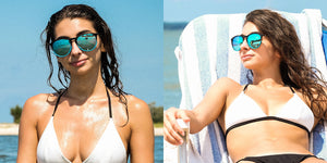 Black to Blue Gradient Sunglasses With Black Metal Arms and Polarized Lt Blue Lenses