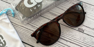 Glossy Tortoise Shell Round Eye Sunglasses With Amber Lenses