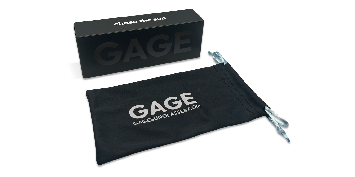 Sunglasses pouch and box.