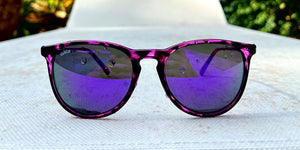 Glossy Violet Tortoise Shell Sunglasses With Purple Lenses