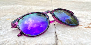 Glossy Violet Tortoise Shell Sunglasses With Purple Lenses