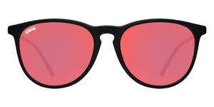 Black Round Eye Sunglasses With Berry Pink Lenses