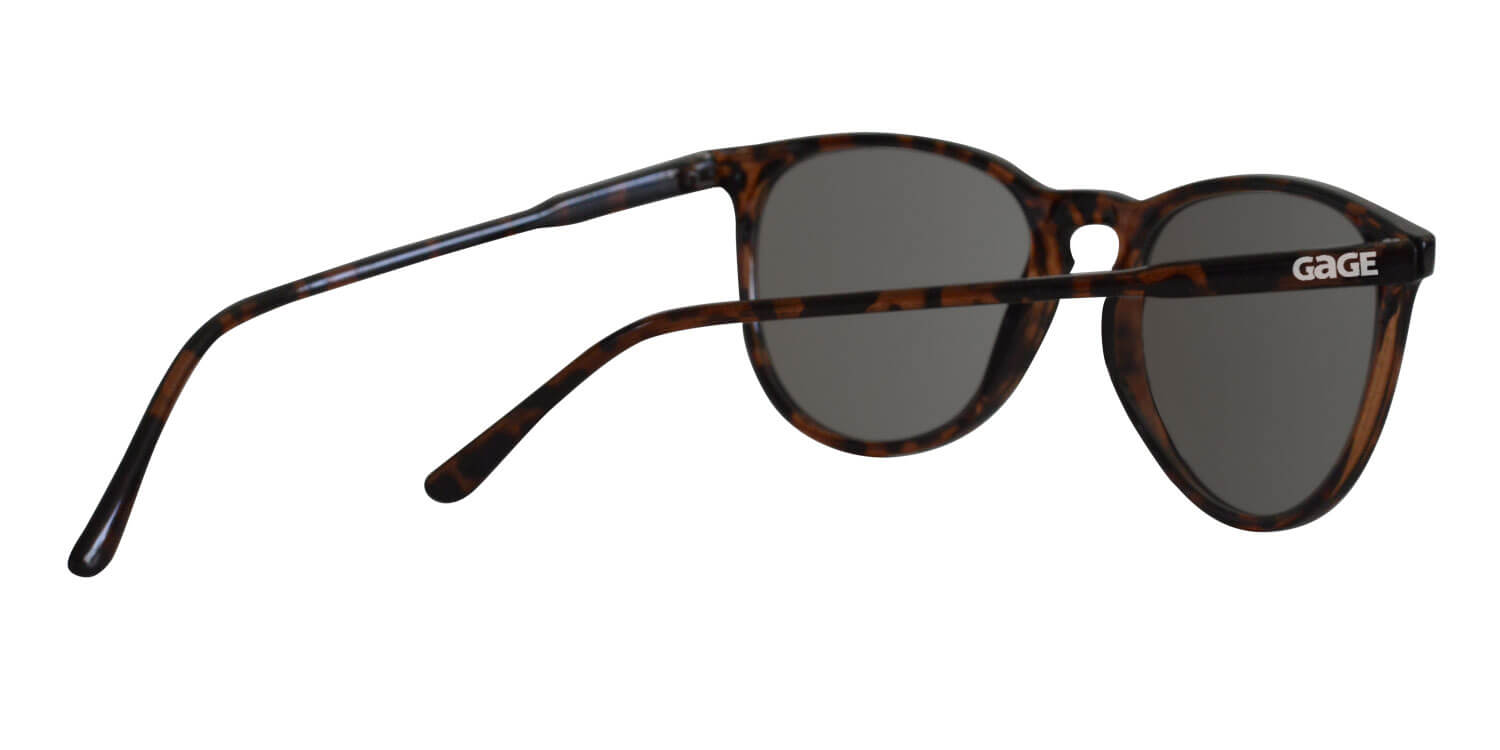 Glossy Tortoise Shell Round Eye Sunglasses With Amber Lenses