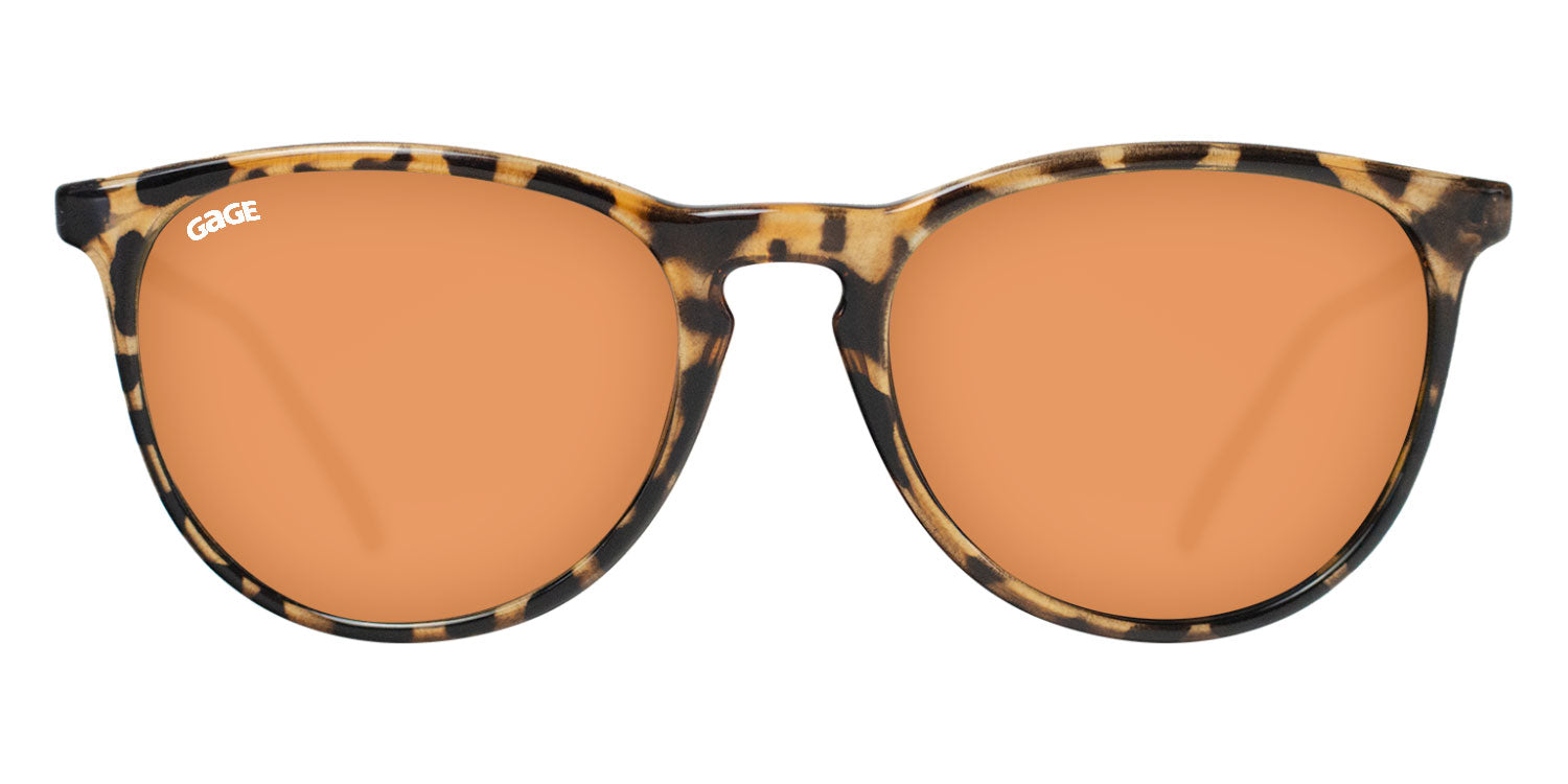 Glossy Peach Tortoise Shell Sunglasses With Champagne Lenses