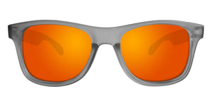Grey Sunglasses With Orange Mirrored Lenses