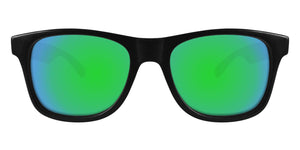 Black Sunglasses With Apple Green Mirrored Lenses