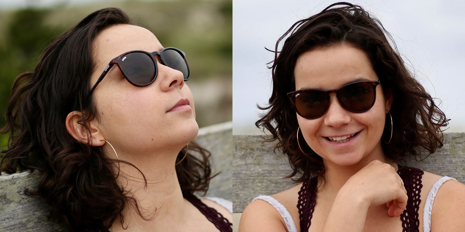 Glossy Tortoise Shell Round Eye Sunglasses With Amber Lenses