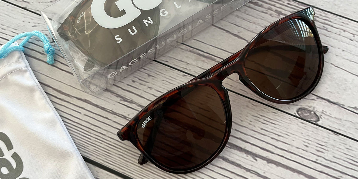 Glossy Tortoise Shell Round Eye Sunglasses With Amber Lenses