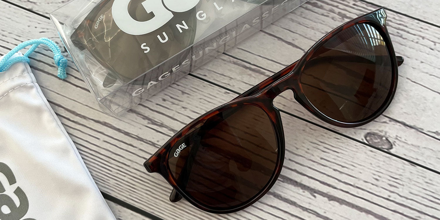 Glossy Tortoise Shell Round Eye Sunglasses With Amber Lenses