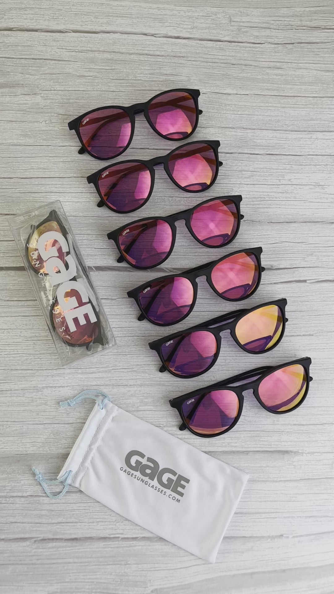 Black Round Eye Sunglasses With Berry Pink Lenses