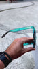 Glossy Teal and Black Gradient Sunglasses With Smoke Lenses