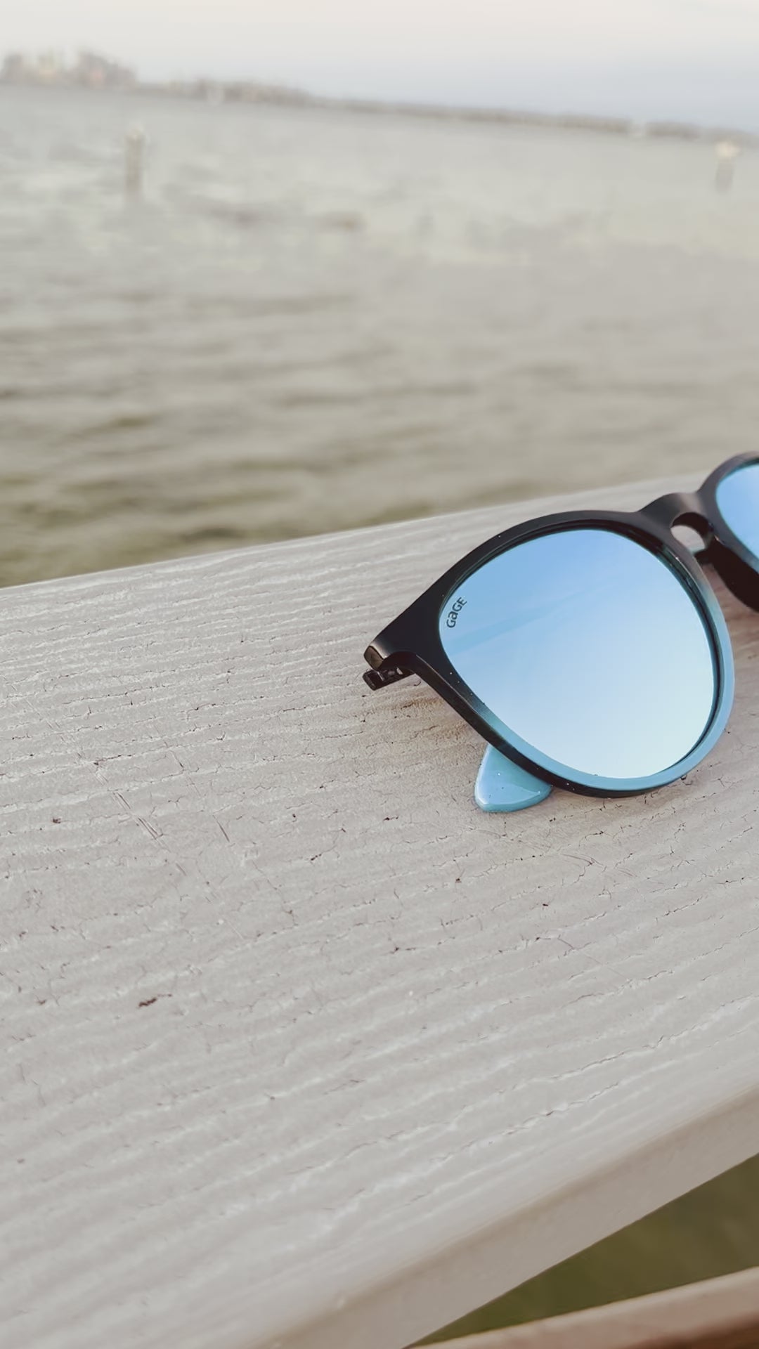 Black to Blue Gradient Sunglasses With Black Metal Arms and Polarized Lt Blue Lenses