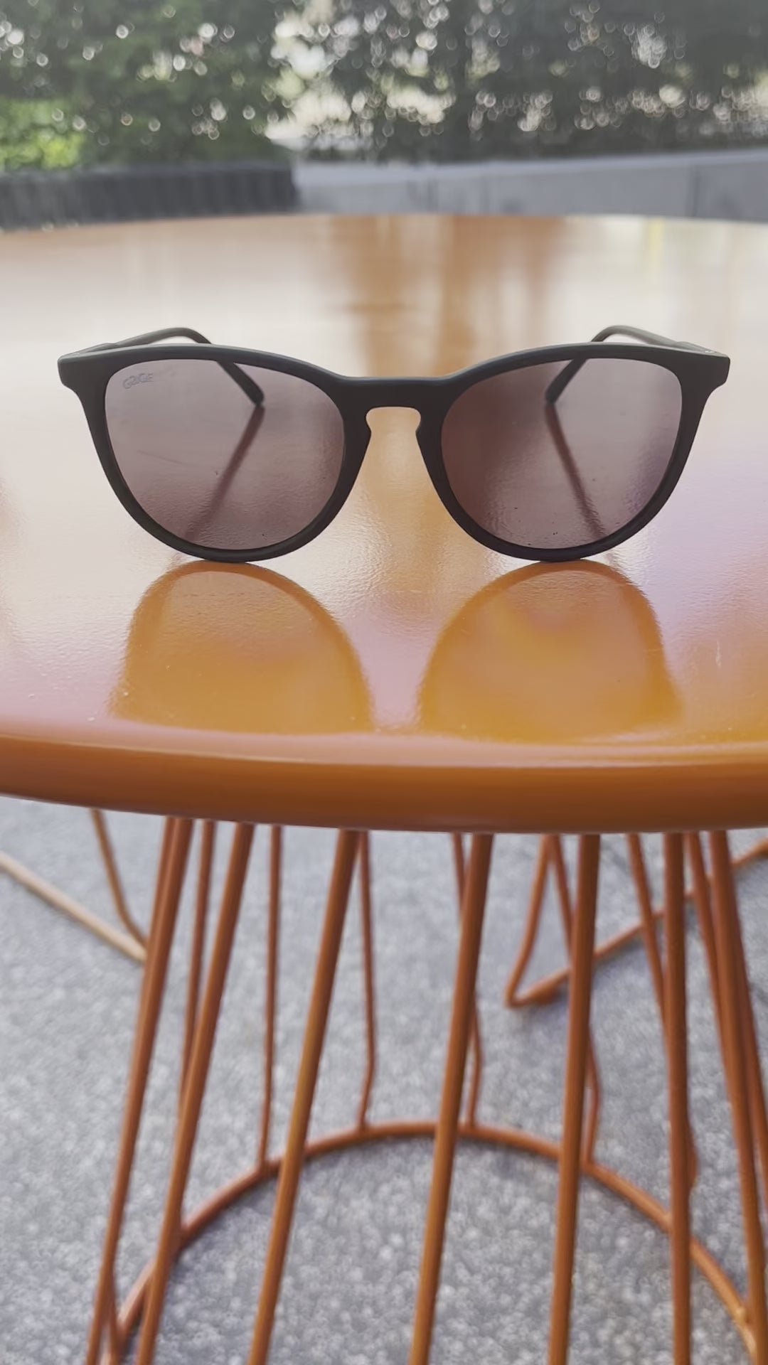 Black Round Eye Sunglasses With Smoke Lenses