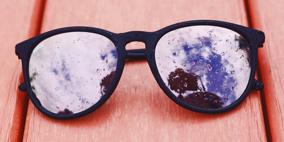 Black Round Eye Sunglasses With Rose Pink Lenses