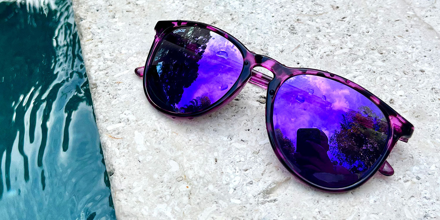 Glossy Violet Tortoise Shell Sunglasses With Purple Lenses