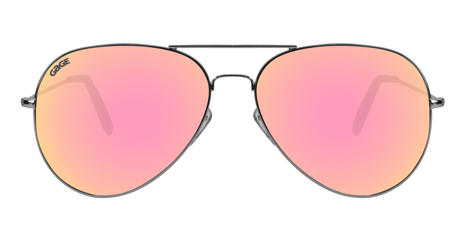 Men's Round Rose Gold Sunglasses With Mirror Lenses