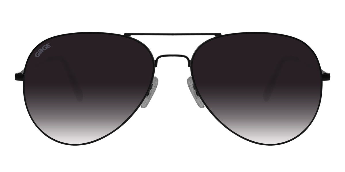 Black Sunglasses With Polarized Smoke Faded Lenses