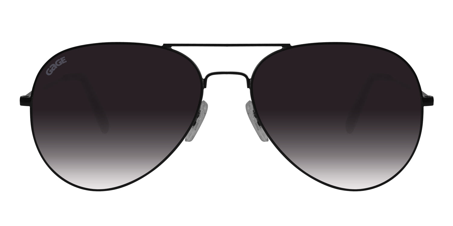 Black Sunglasses With Polarized Smoke Faded Lenses