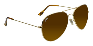 Gold Sunglasses With Polarized Amber Lenses