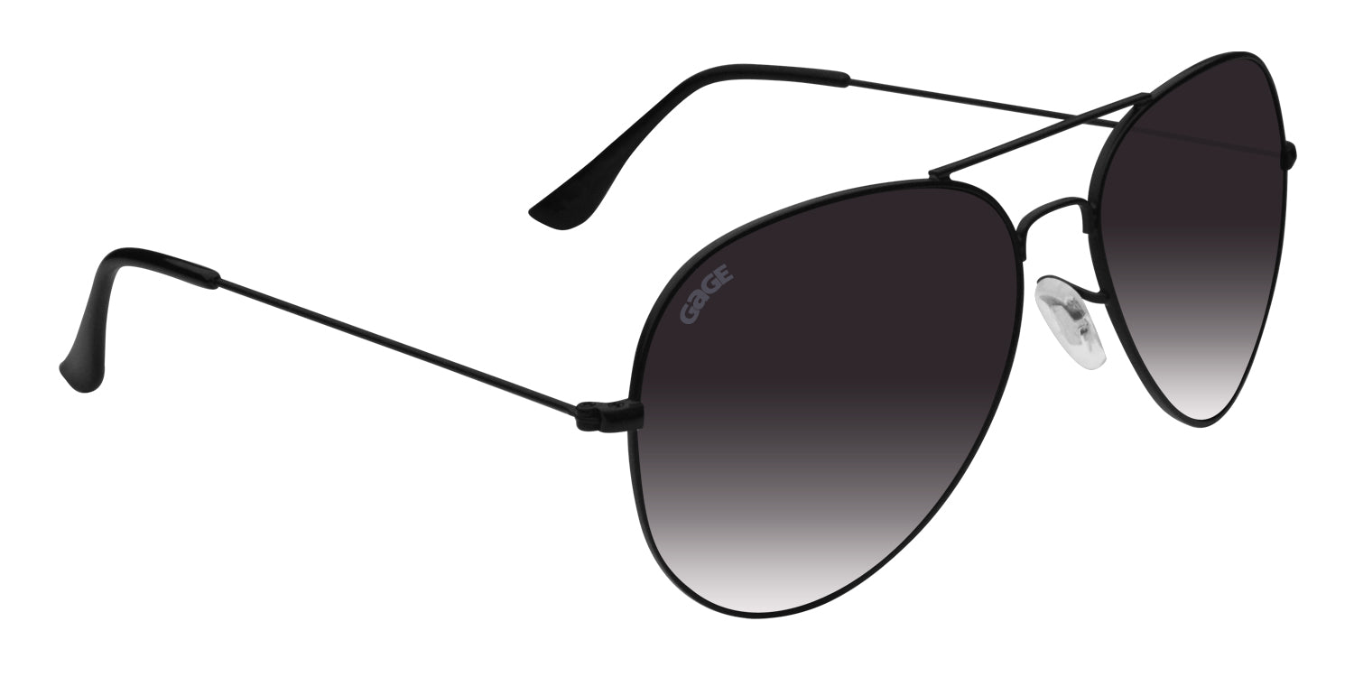 Black Sunglasses With Polarized Smoke Faded Lenses