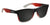 Glossy Black, Red & Clear Gradient Sunglasses With Smoke Lenses