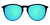 Black to Blue Gradient Sunglasses With Black Metal Arms and Polarized Lt Blue Lenses