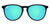 Black Round Eye Sunglasses With Light Blue Lenses