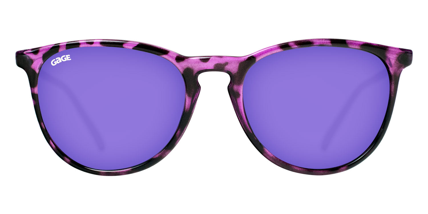 Glossy Violet Tortoise Shell Sunglasses With Purple Lenses