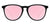 Black Round Eye Sunglasses With Rose Pink Lenses