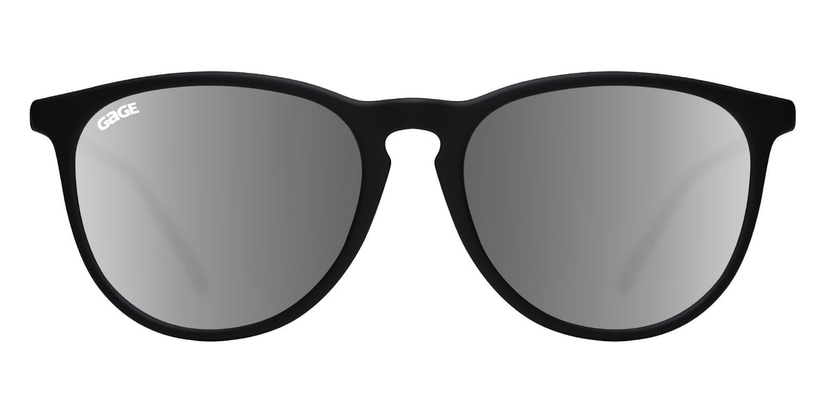 Black Round Eye Sunglasses With Silver Mirrored Lenses