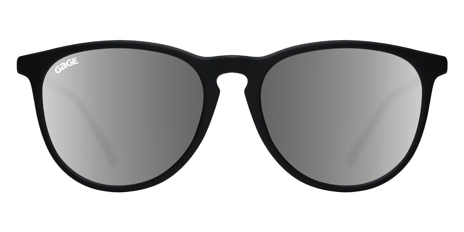 Black Round Eye Sunglasses With Silver Mirrored Lenses