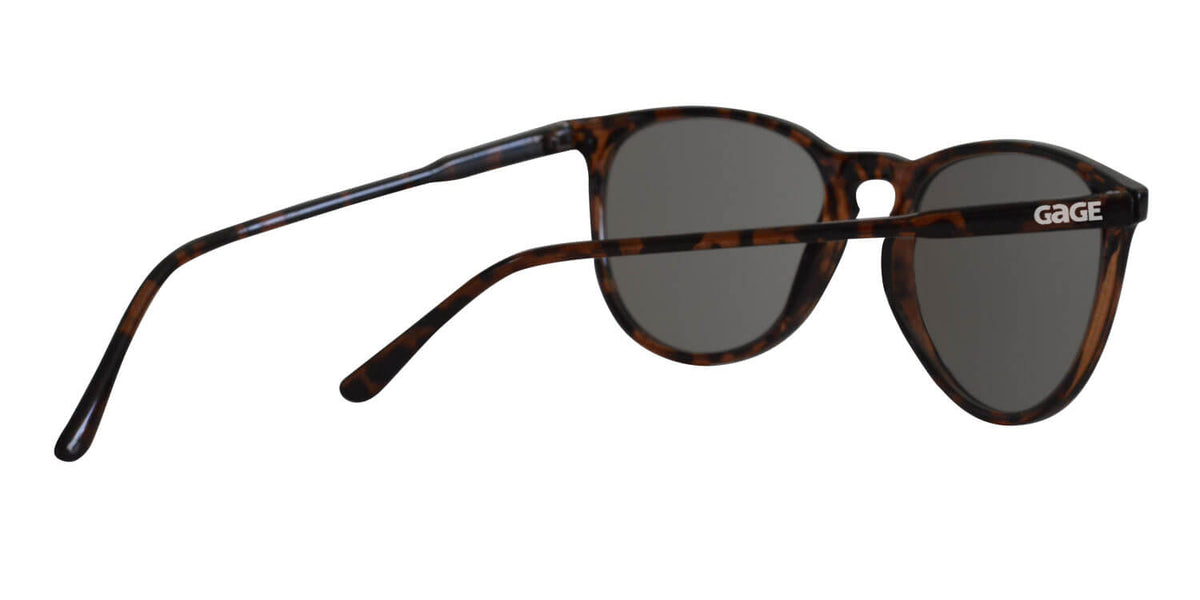 Glossy Tortoise Shell Round Eye Sunglasses With Amber Lenses