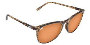 Glossy Peach Tortoise Shell Sunglasses With Champagne Lenses