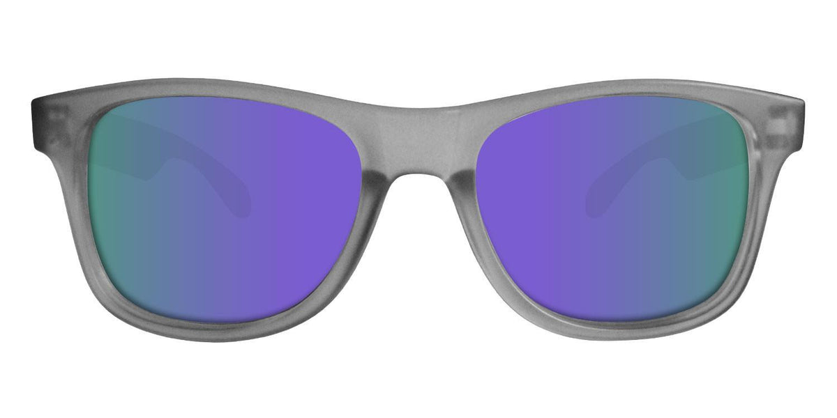Grey Sunglasses With Purple Mirrored Lenses