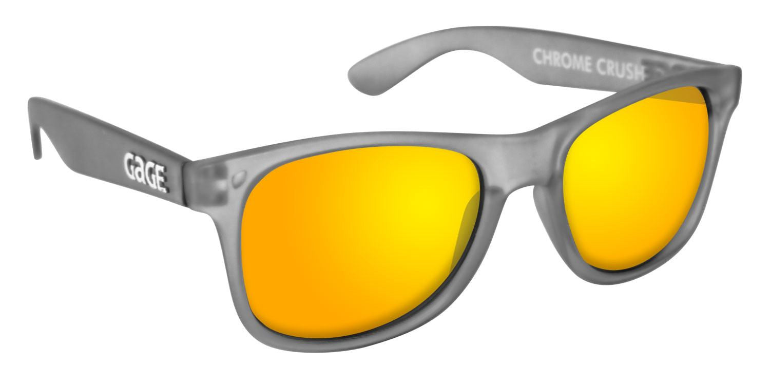 Grey Sunglasses With Yellow Mirrored Lenses