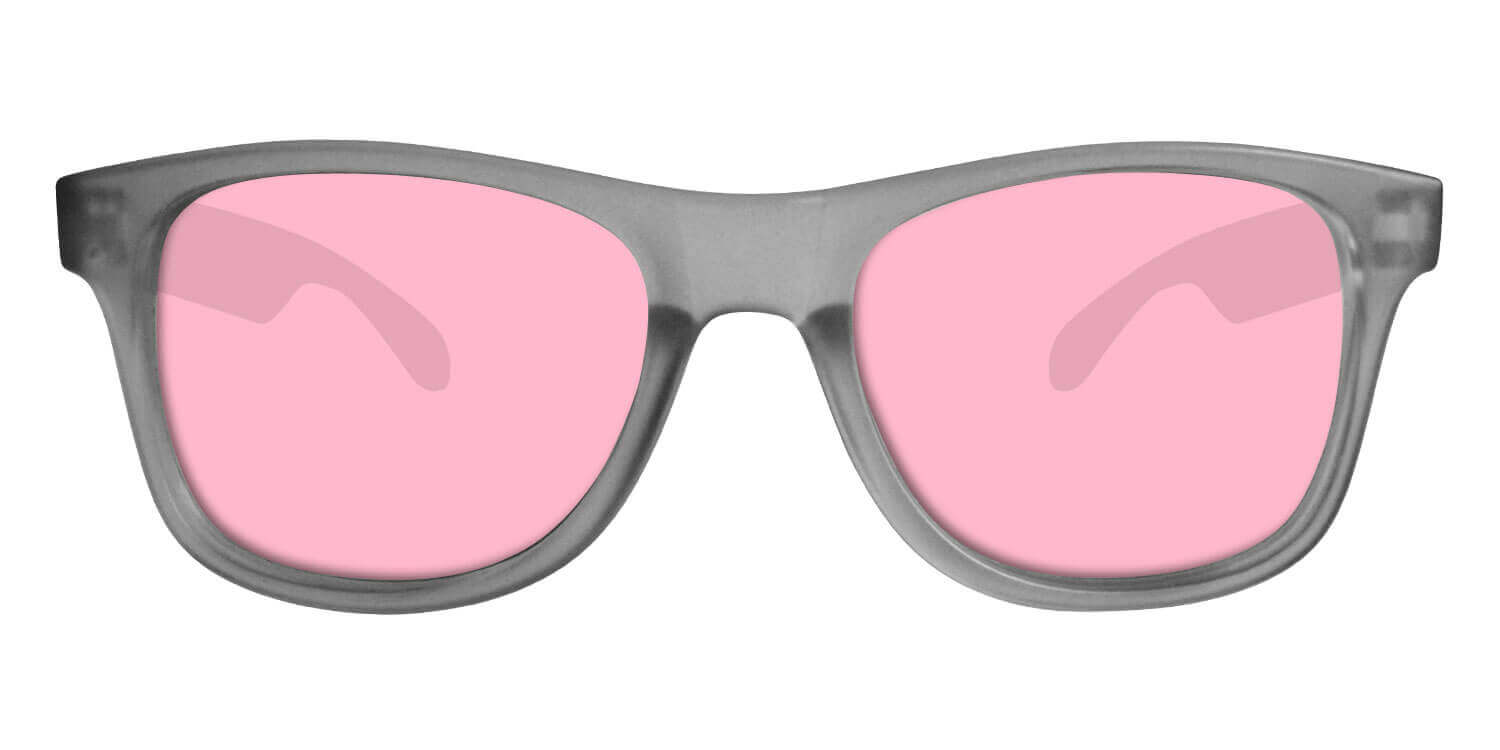 Grey Sunglasses With Rose Pink Lenses