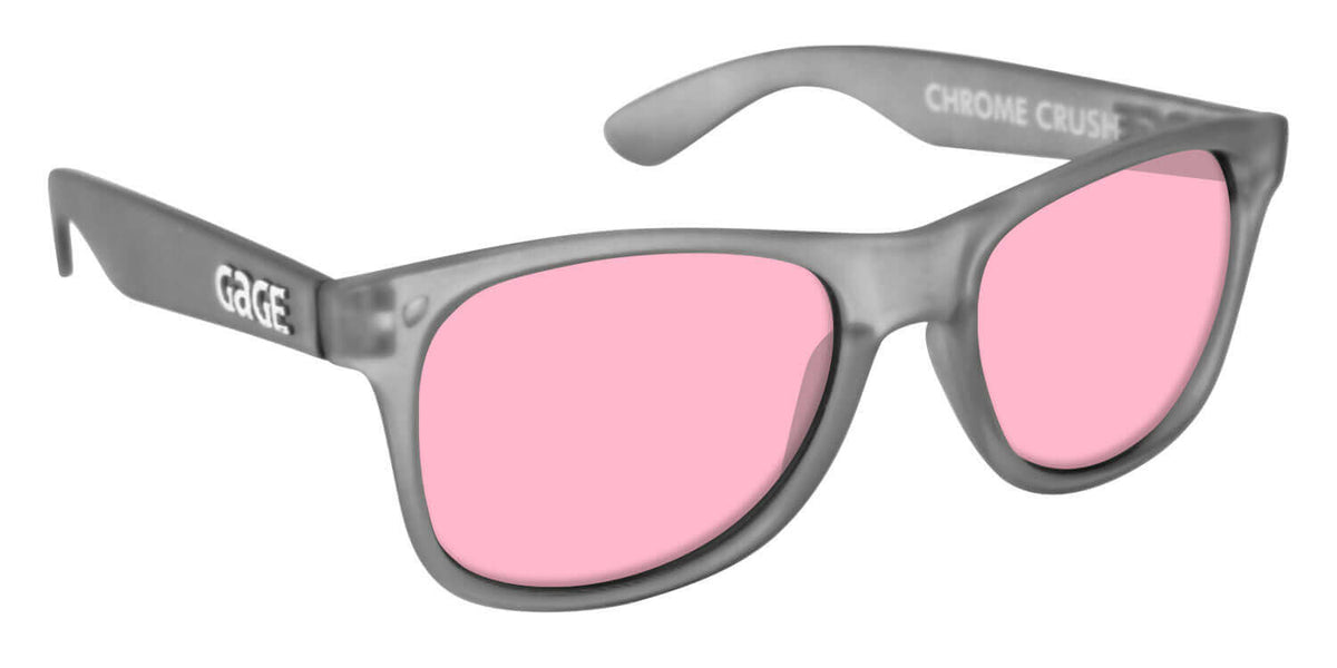 Grey Sunglasses With Rose Pink Lenses
