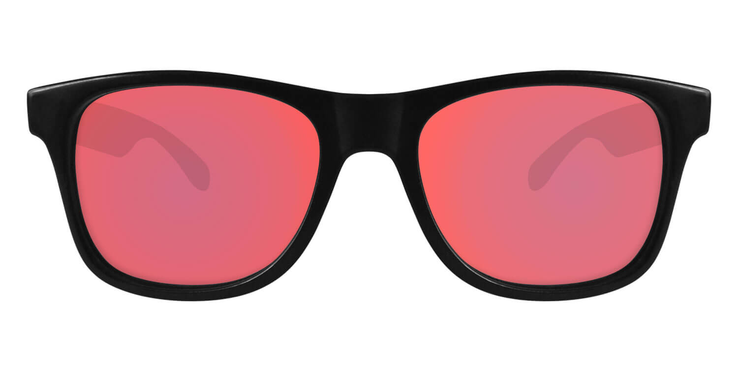 Black Sunglasses With Berry Pink Lenses