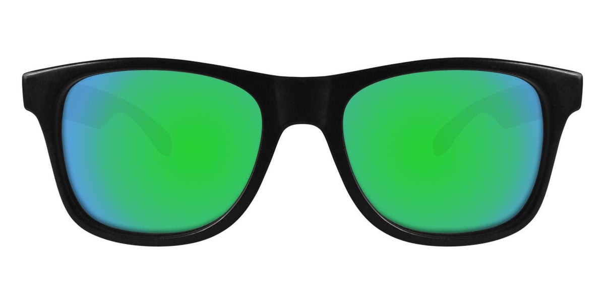 Black Sunglasses With Apple Green Mirrored Lenses
