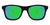 Black Sunglasses With Apple Green Mirrored Lenses