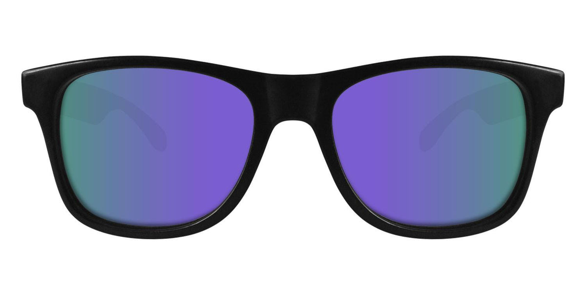 Black Sunglasses With Purple Mirrored Lenses