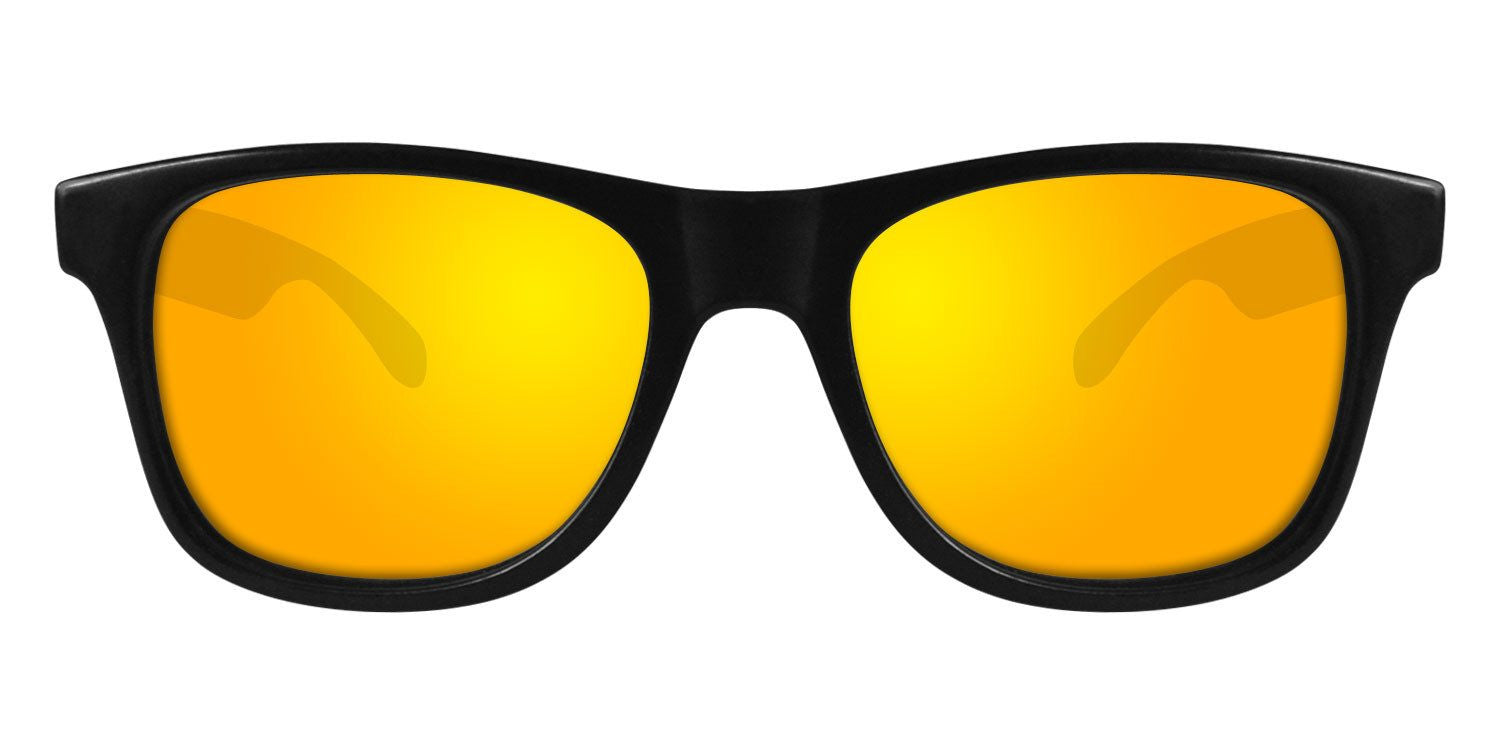 Black Sunglasses With Yellow Mirrored Lenses