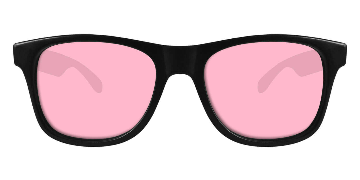 Black Sunglasses With Rose Pink Lenses
