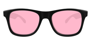 Black Sunglasses With Rose Pink Lenses