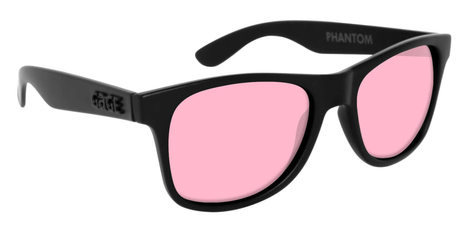 Black Sunglasses With Rose Pink Lenses