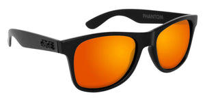 Black Sunglasses With Orange Mirrored Lenses