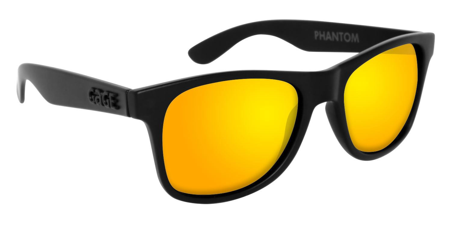Black Sunglasses With Yellow Mirrored Lenses