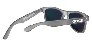 Grey Sunglasses With Purple Mirrored Lenses