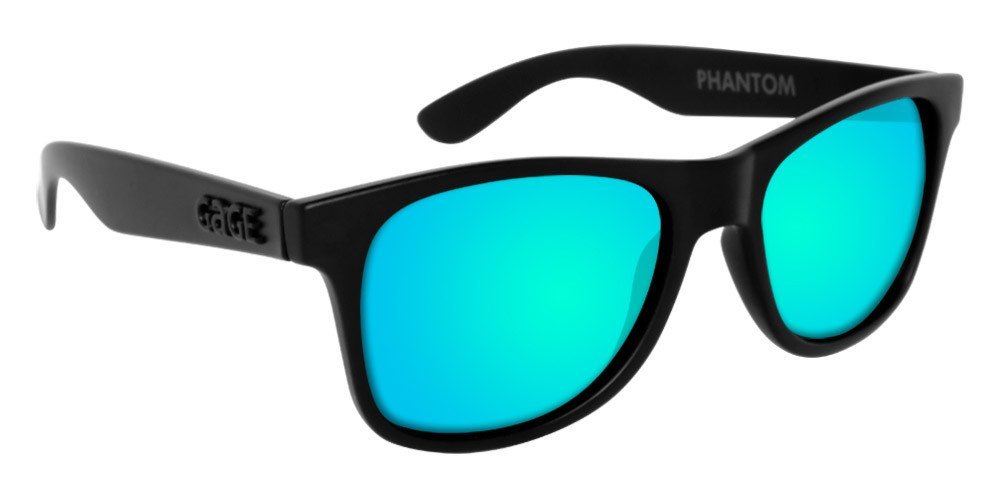 Black Sunglasses With Light Blue Mirrored Lenses
